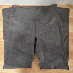Athleta Charcoal Gray Snake Print Leggings High Waist Size M Workout Leggins